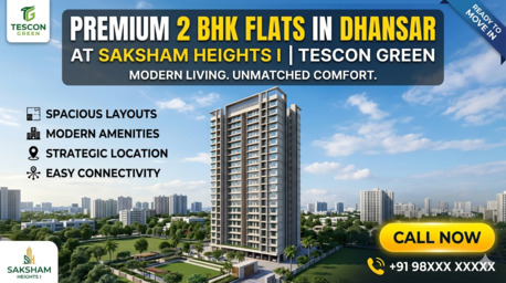 Navi Mumbai, Real Estate For Sale, 2 BR,  Premium 2 BHK Flats In Dhansar At Saksham Heights I | Tescon Green