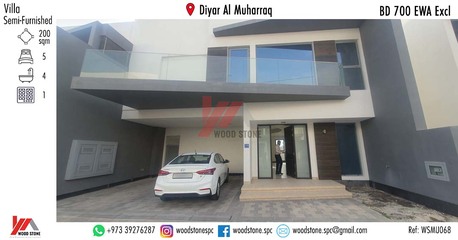 Al Dair, Villas, BHD 700,  200 Sq. Meter,  Semi-furnished 5 Bedroom Villa, Diyar Al Muharraq - BD 700 Excl WSMU068
