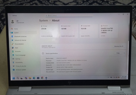 Hara, Computers, SAR 1050,  HP EliteBook Laptop - Intel Core I7 8th Gen- Ram 16GB- SSD 256GB