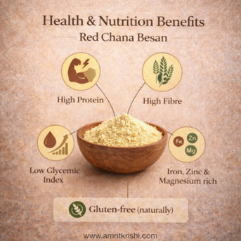 Dwarka, Food, Organic Red Chana Besan For Cooking Available Online