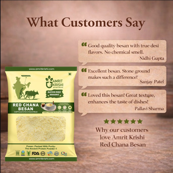 Dwarka, Food, Organic Red Chana Besan For Cooking Available Online