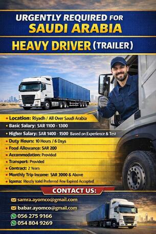 Riyadh, Jobs, Heavy Drivers