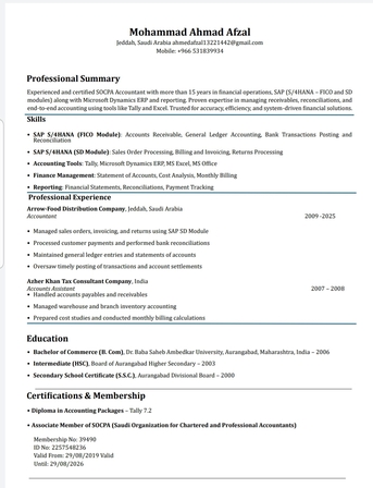 Jeddah, Job Seekers, ACCOUNTANT |SOCPA Eligible|