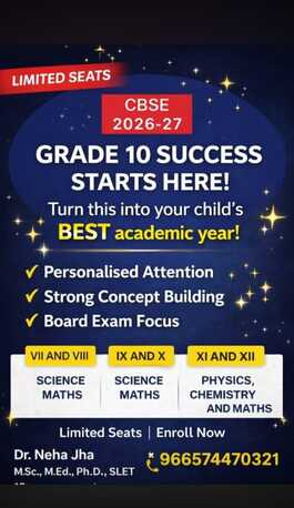Khobar, Lessons Offered, Online Tuitions For Grade 8 To 10