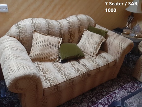 Riyadh, Furniture, SAR 1500,  A Luxury Majlis 7 Seated Sofa Set In Excellent Condition With Central / 2 Side Tbls