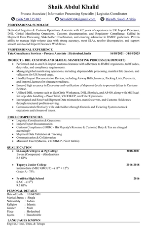 Riyadh, Job Seekers, Application For Logistics Coordinator