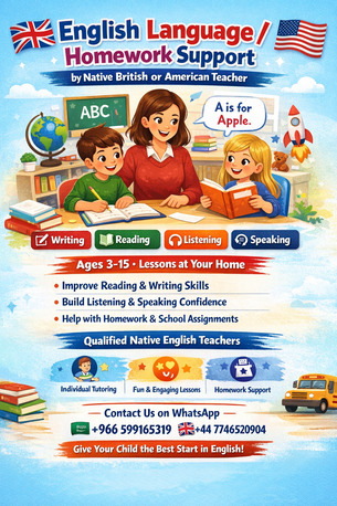 Riyadh, Lessons Offered, Give Your Child The Best Start In English With Native Teachers