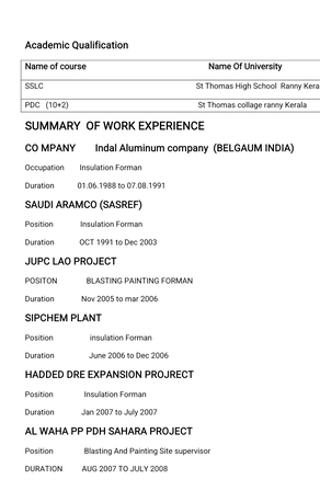 Jubail, Job Seekers, Insulation Supervisor