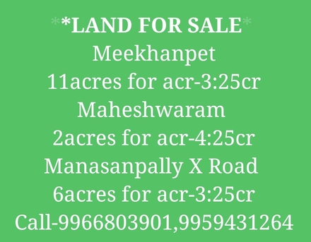 Hyderabad, Agricultural Land, INR 3,  11 Acre,  LANDS FOR SALE