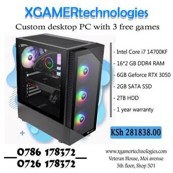 Nairobi, Electronics, KES 281838,  Tailor Made Core I7 PC With GeForce RTX 3050 Graphics