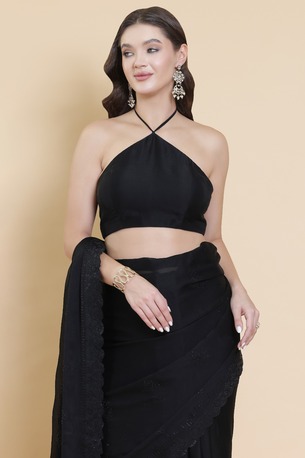 New York, Clothing & Accessories, USD 102,  Buy Elegant Black Designer Saree Online | Stylish Party Wear Saree For Women ✨