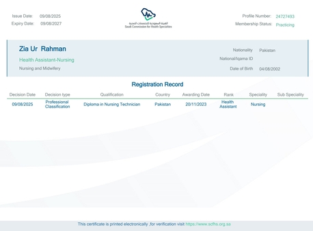 Riyadh, Job Seekers, Looking For Nurse Position