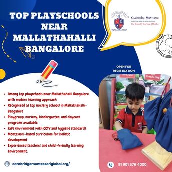 Bangalore, Education, Top Playschools Near Mallathahalli Bangalore