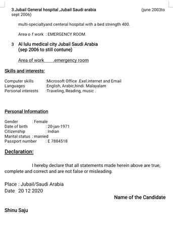 Jubail, Job Seekers, Nurse