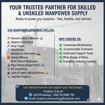 Riyadh, Manpower, Construction Manpower Available ✅ Skilled & Unskilled ✅Short-Term & Long-Term✅0599988706.