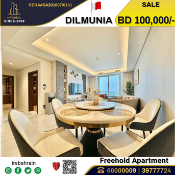Galali, Real Estate For Sale, BHD 100000,  2 BR,  Luxurious Freehold Apartment In Dilmunia Canal View