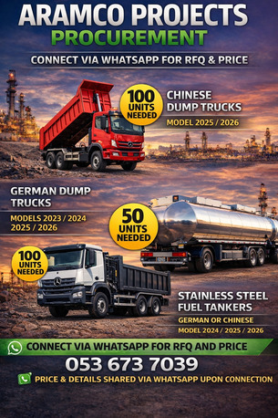 Riyadh, Businesses For Sale, Aramco Project :stailness Steel Petrol Tanker( With Driver)And Dump Trucks (without Driver