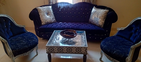 Jeddah, Furniture, SAR 600,  Sofa Set 5 Seater Valvet Fabric Clean Condition 90% With Delivery