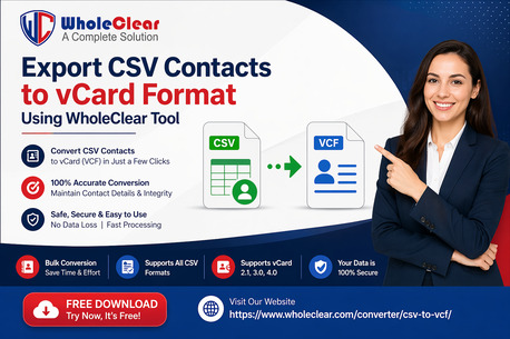 New York, Computer, Export CSV Contacts To VCard Format Using WholeClear Tool