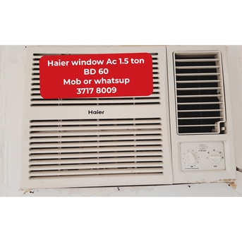 Manama, Air Conditioners, BHD 60,  🌍🌐Haier Window Ac 1.5 Ton In Good Condition For Sale With Delivery And Fixing