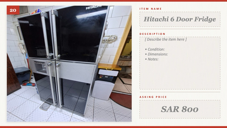 Riyadh, Appliances, SAR 800,  Hitach 4 Door Refrigirator