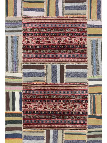 New York, Furniture, USD 260,  4x5 Vintage Kilim Patchwork Persian Area Rug - 109191