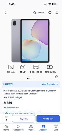 Riyadh, Mobile Phones, SAR 750,  Huwaei Matepad 11.5 2025 8gb + 128 Gb With Box And M Pencil 3rd Gen