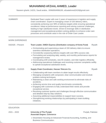 Riyadh, Job Seekers, Supervisor/Team Leader