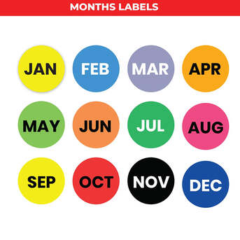 New York, Materials, USD 9,  Month Labels For Organized Planning & Tracking | StickerJet