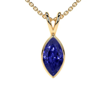 New York, Jewelry, USD 1056,  14K Yellow Gold Natural Tanzanite Necklace - Buy Now