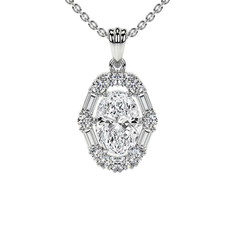 New York, Jewelry, USD 2064,  Get Lab Diamond Necklace Elegant Halo Diamond Pendant