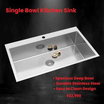 New Delhi, Household Items, INR 22990,  Premium Large Single Bowl Kitchen Sink With Drainboard For Modern Kitchens