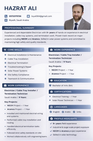 Riyadh, Job Seekers, Mechanical And Electrical Technician