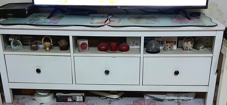 Jeddah, Furniture, SAR 550,  IKEA TV TABLE WHITE With Free Plastic Cabinet