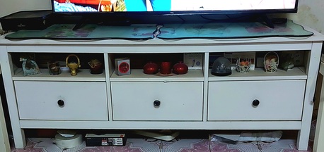 Jeddah, Furniture, SAR 550,  IKEA TV TABLE WHITE With Free Plastic Cabinet