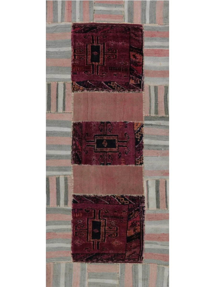 New York, Furniture, USD 280,  3x7 Vintage Kilim Patchwork Persian Runner Rug - 109139