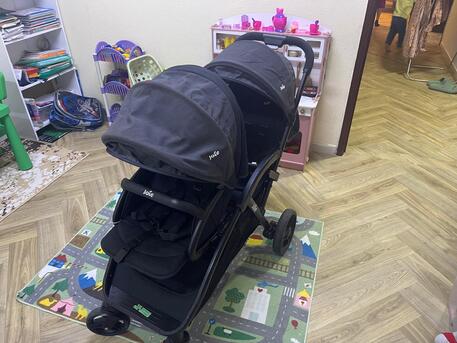 Jubail, Household Items, SAR 600,  JOIE EVALITE DOUBLE TWIN STROLLER WITH METAL FRAME AND WHEEL LOCK FOR SALE