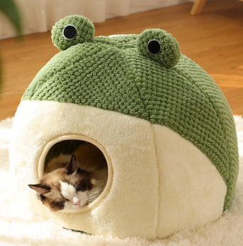 Kabul, Pet Supplies, AFN 1,  Frog-shaped Semi-enclosed Pet House Cat Villa Plush Mattress