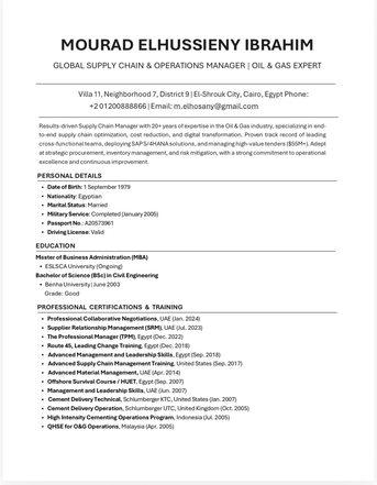 Riyadh, Job Seekers, GLOBAL SUPPLY CHAIN & OPERATIONS MANAGER