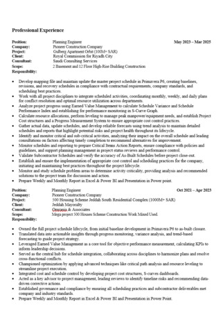 Riyadh, Job Seekers, Planning Engineer