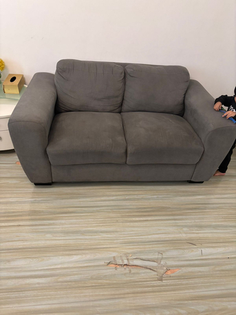 Khobar, Furniture, SAR 450,  Home Center Sofa Grey Color In Good Condition