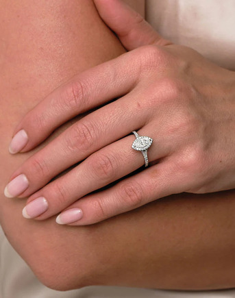 London, Jewelry, GBP 1500,  0.70ct Marquise Seamless Halo Lab Grown Diamond Engagement Rings.