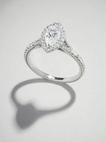 London, Jewelry, GBP 1500,  0.70ct Marquise Seamless Halo Lab Grown Diamond Engagement Rings.