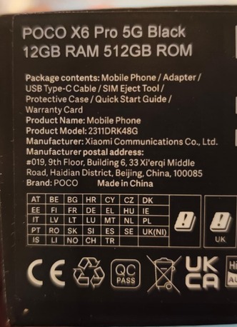 Naseem, Mobile Phones, SAR 1050,  Poco X6 Pro (black) (under Warranty) (12GB Ram, 512 GB ROM)