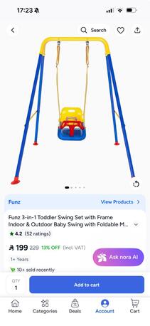 Al Wizarat, Baby & Kid Stuff, SAR 180,  Kids Swing 2 Items