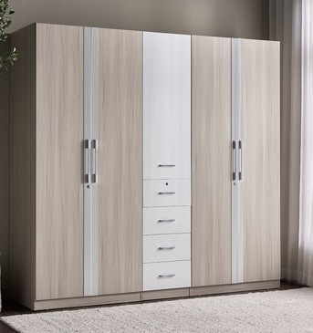 Riyadh, Furniture, SAR 1400,  Hayden 5-Door Wardrobe With Drawers
