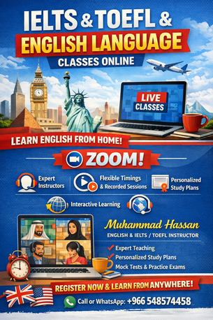 Riyadh, Job Seekers, English , Turkish And Urdu Tutor And Other Subjects