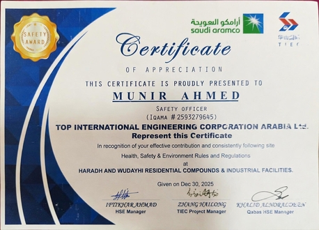 Riyadh, Job Seekers, Aramco Approved Safety Officer / HSE Officer
