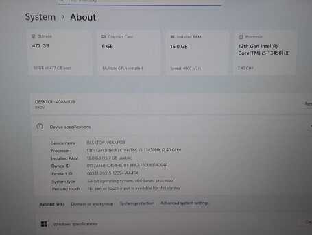 Al Sharafeyah, Computers, SAR 2550,  Lenovo LOQ I5 13th Gen. Ram DDR5 16gb, SSD 512gb, RTX3050 6gb, Warranty Remaining