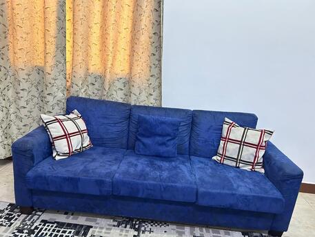 Budaiya, Furniture, BHD 20,  Sofa Set Blue Velvet (3+2+1) Negotiable
